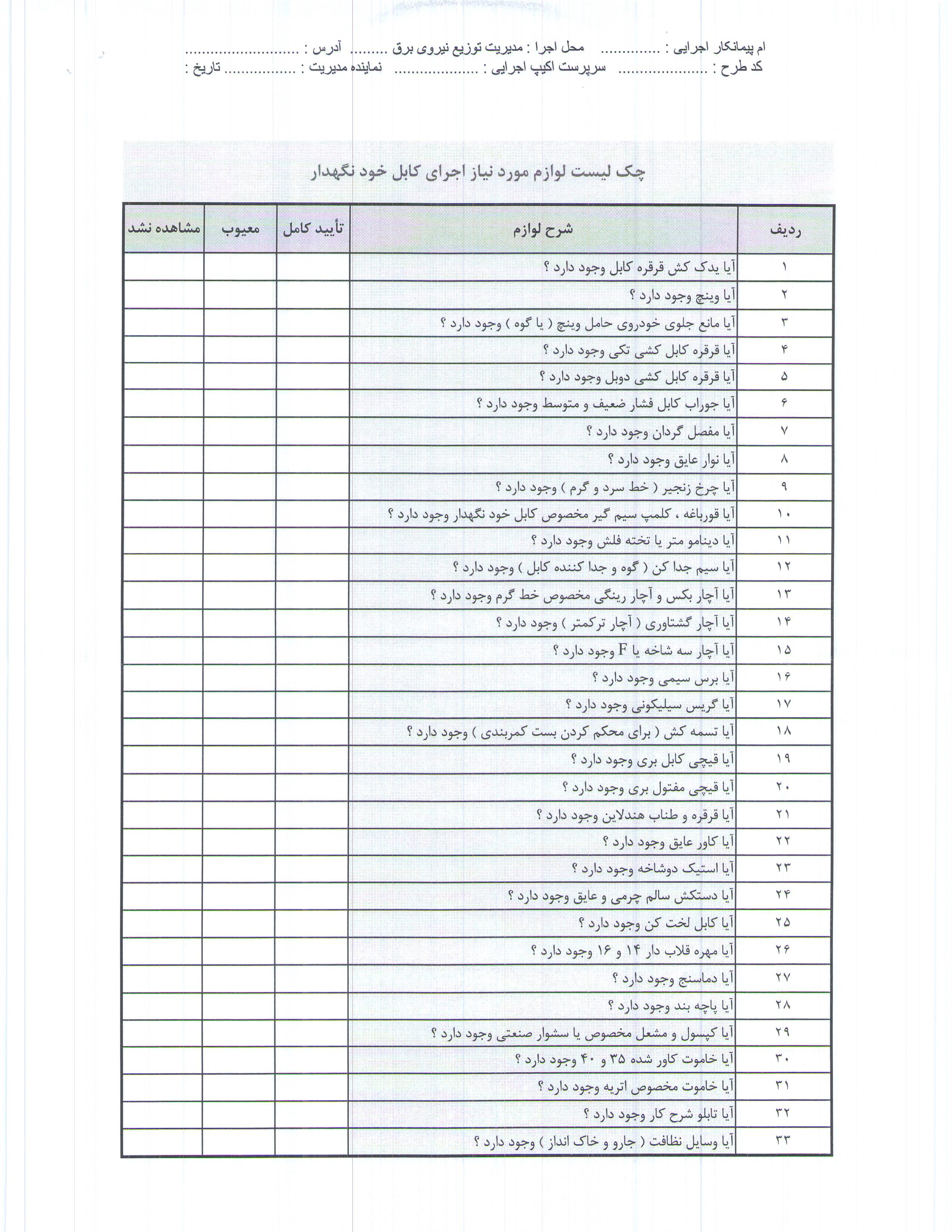 بازدید از تجهیزات اجرای پروژه تبدیل سیم به کابل خودنگهدار